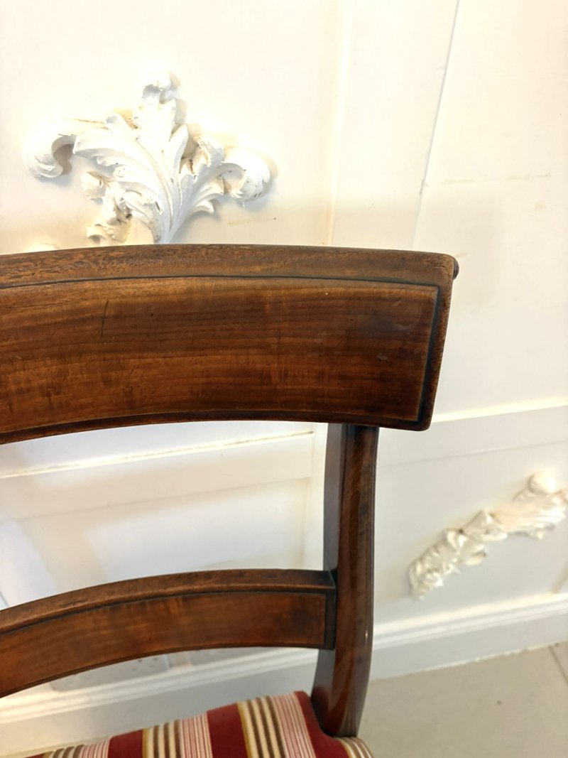 Antique Regency Mahogany Dining Chairs Set of Eight Including Two Carvers Scroll Arms - Image 8